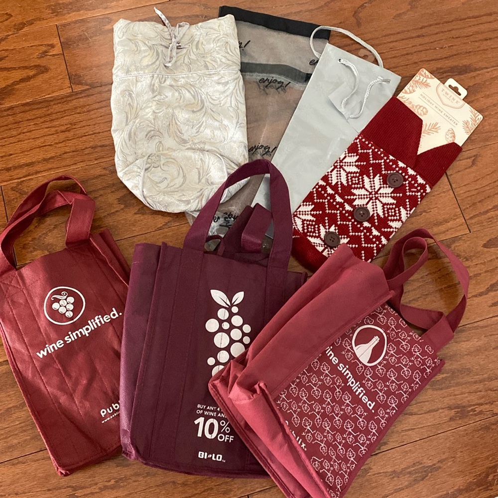 Portable Wine Travel /gift Storage Bag’s - lot of 7